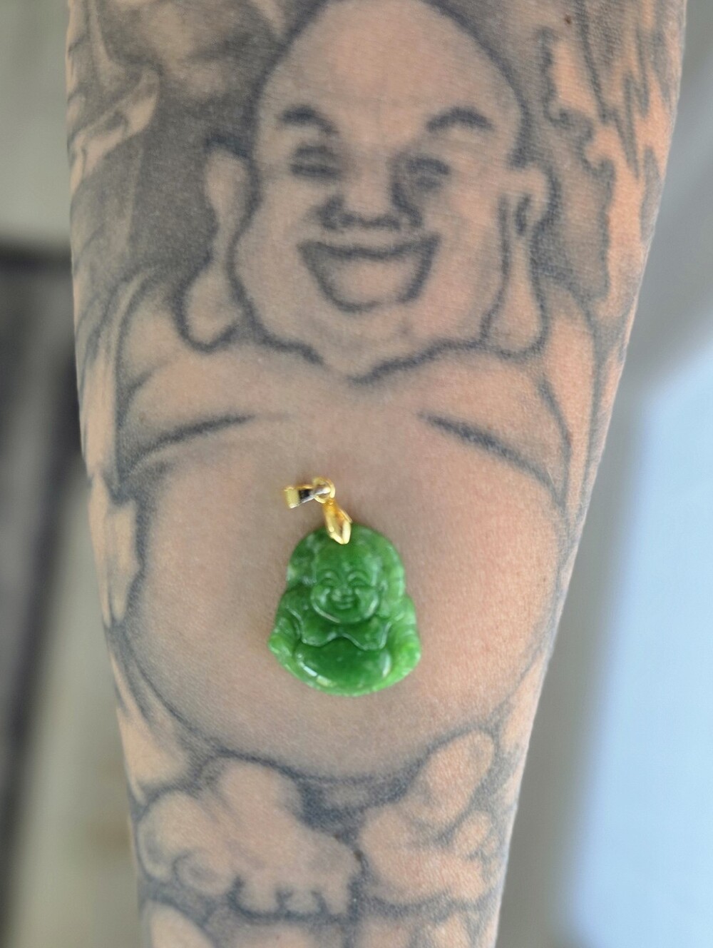 Green Jade Buddha Charm